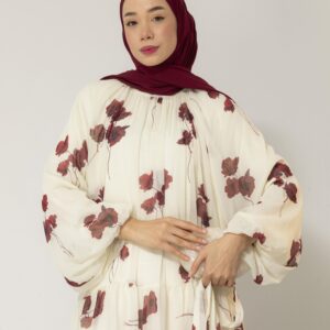 Robe fleurie bordeau